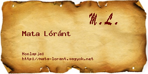 Mata Lóránt névjegykártya